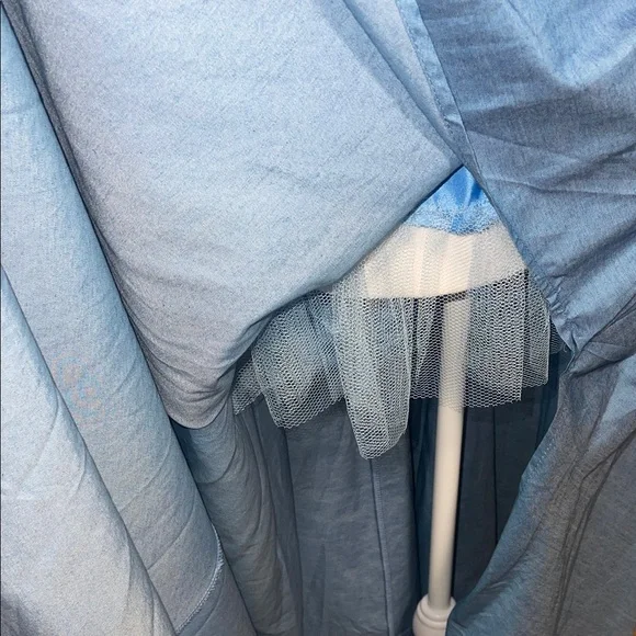 San Joy Blue High-Waist High Low Skirt - Picture 8 of 10